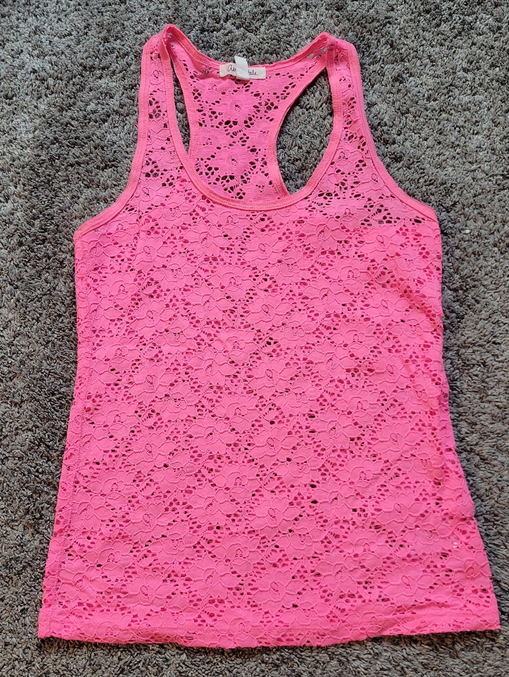 Aeropostale Hot Pink Lace Racerback Tank Top Womens Size Medium